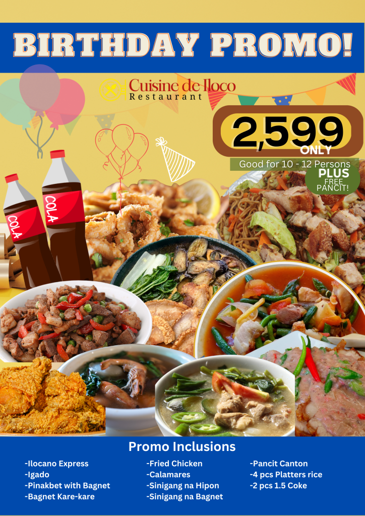 Cuisine de Iloco Birthday Promo