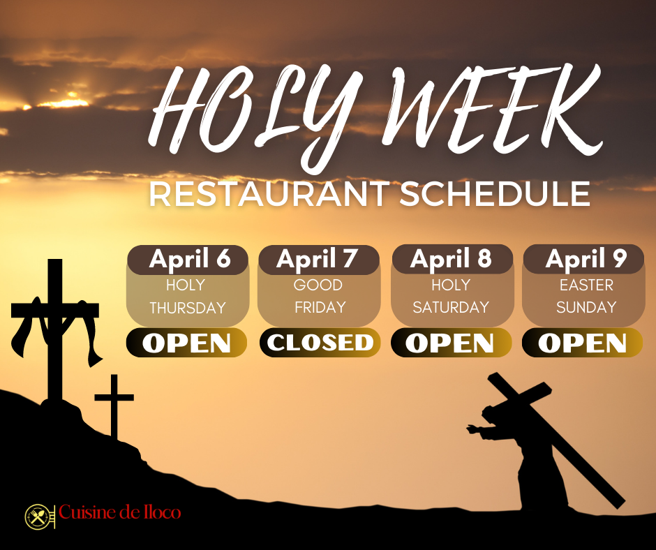 cuisine de iloco holy week schedule